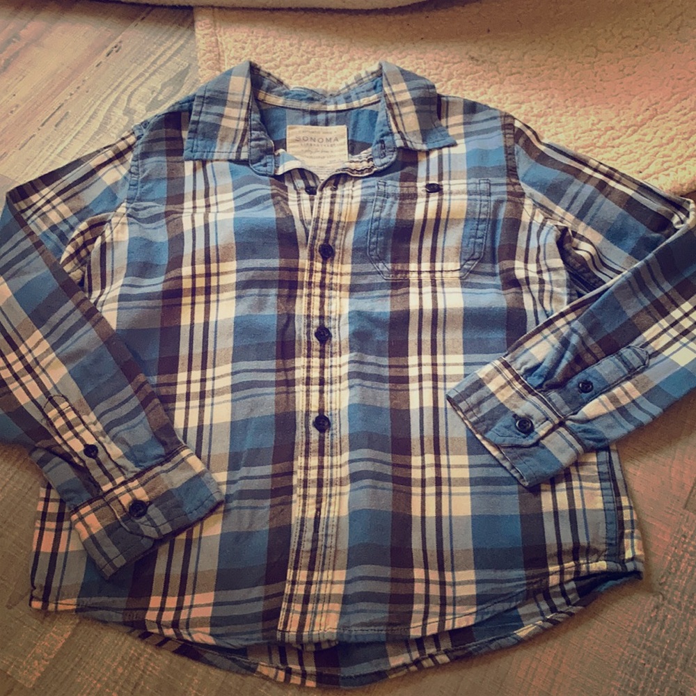 Boys long sleeve flannel, Sonoma